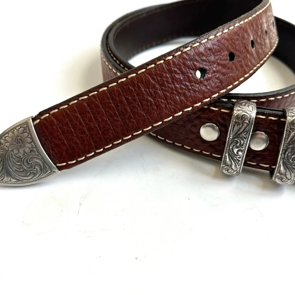 Vintage Bison Wild Bill Belt in Brown Peanut 42